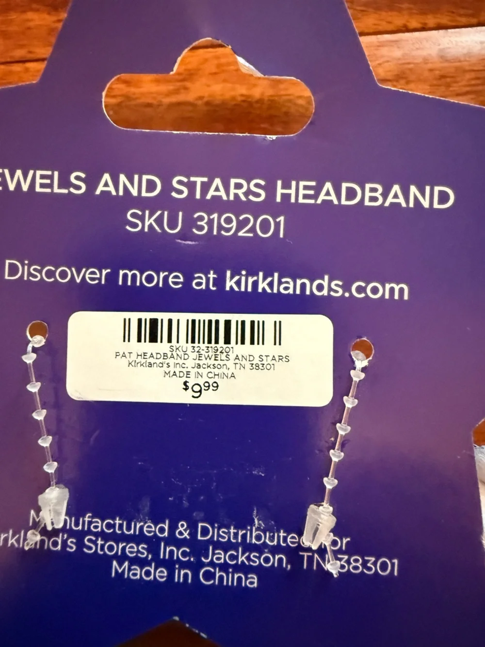 Kirklands White Knotted Headband with Multicolor Gem Accents